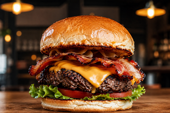 Maple Bourbon Bacon Cheeseburger